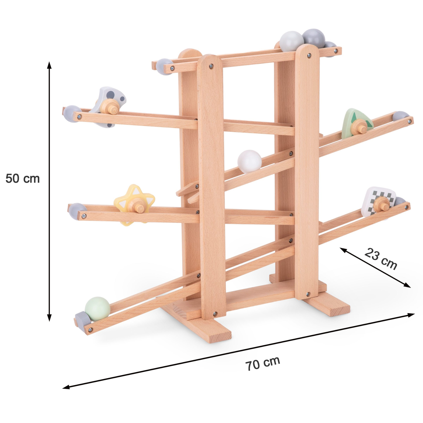 Veľká drevená slepá ulička - šmýkačka s točiacimi sa prvkami
