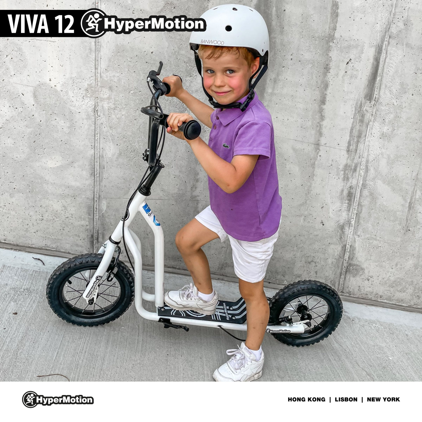 Kolobežka HyperMotion VIVA 12 (30 cm kolieska s čerpadlom) - biela