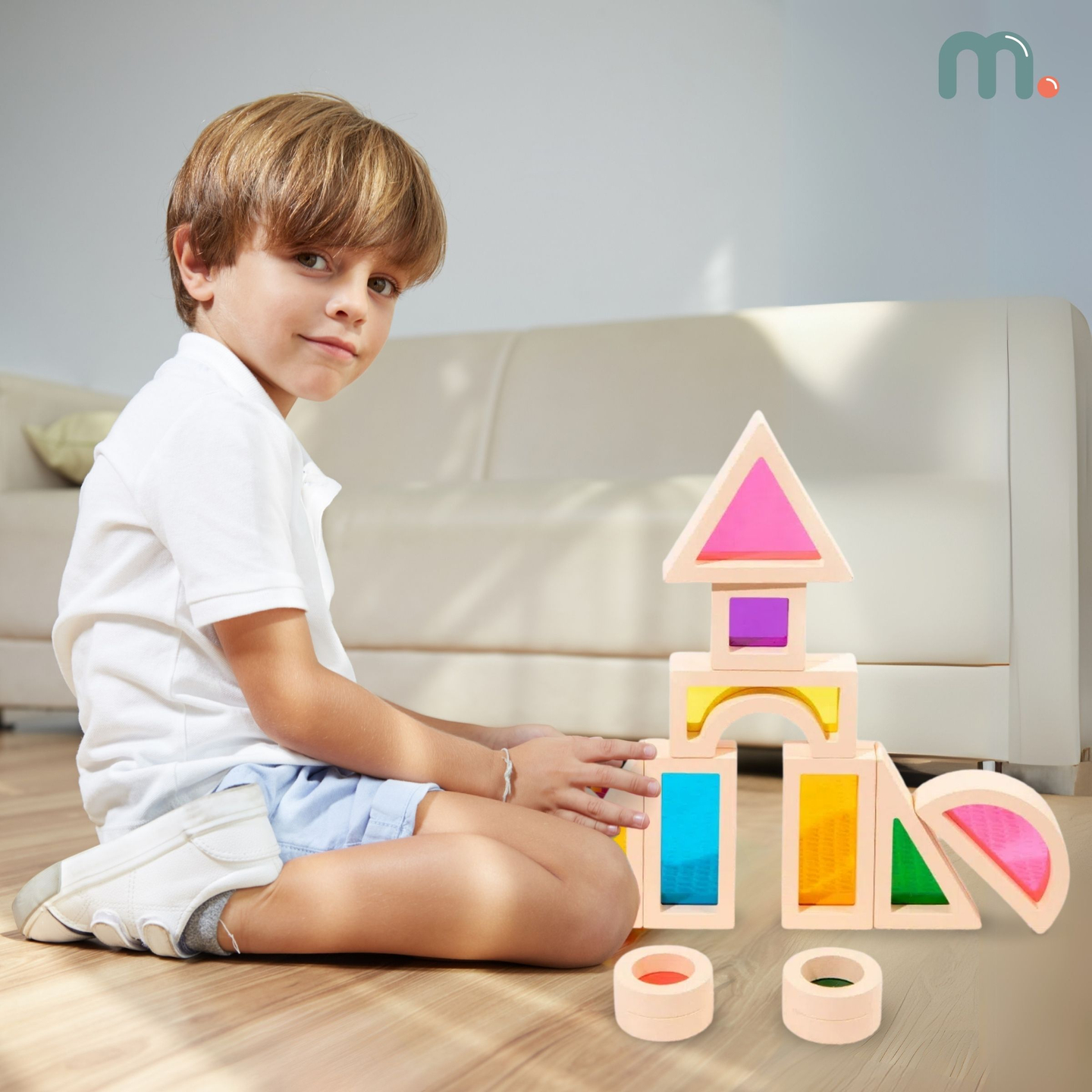 Dúhové drevené kocky - 25 prvkov