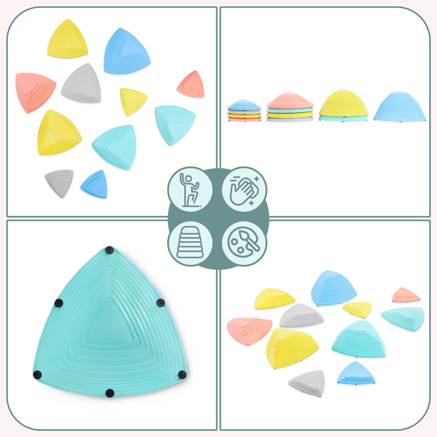 Farebné balančné kamene - 11 kusov