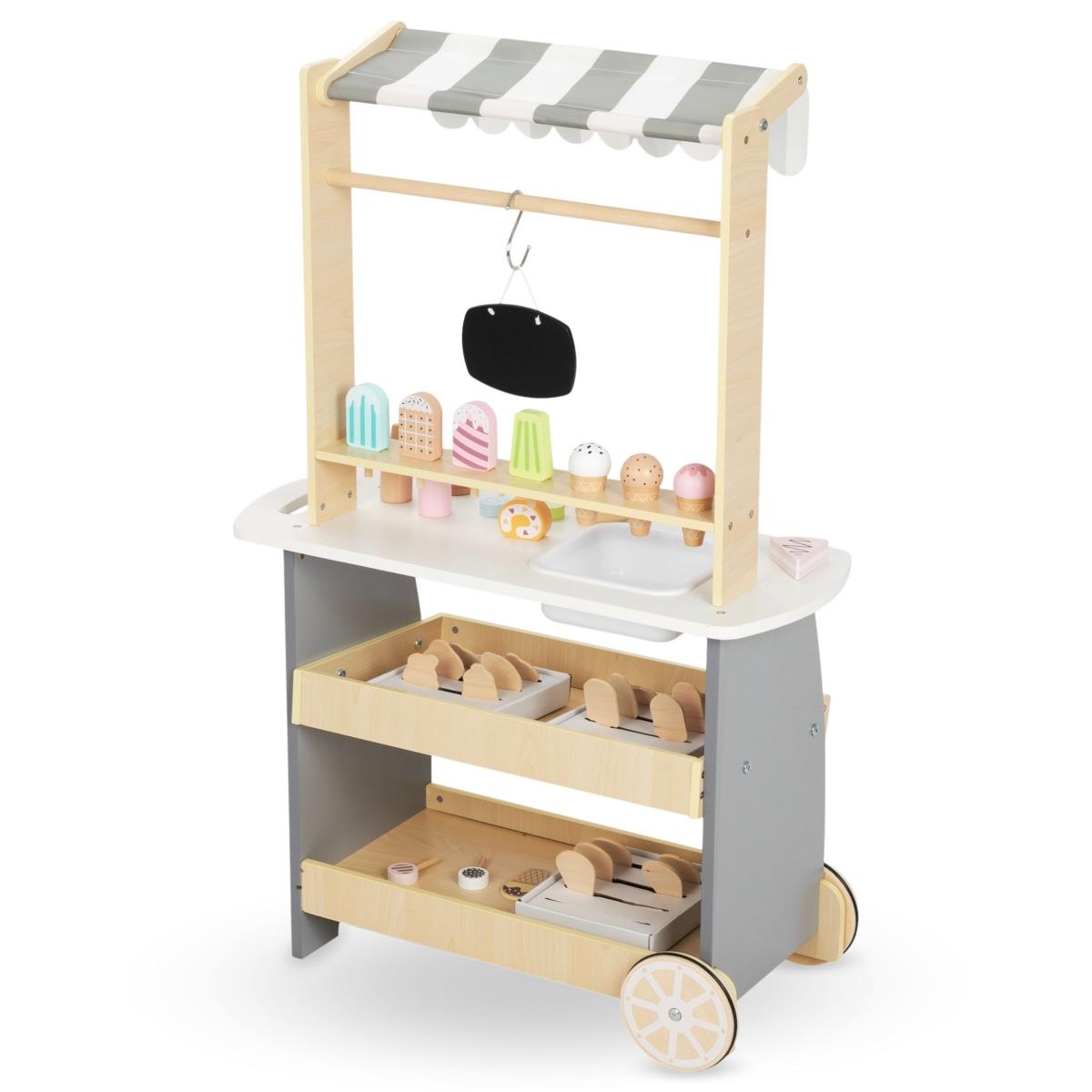 Drevená zmrzlináreň na kolieskach - zmrzlinový vozík