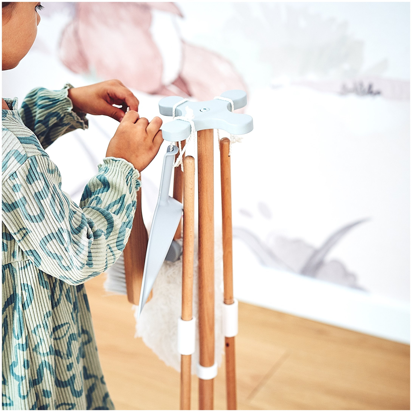 Drevená čistiaca súprava