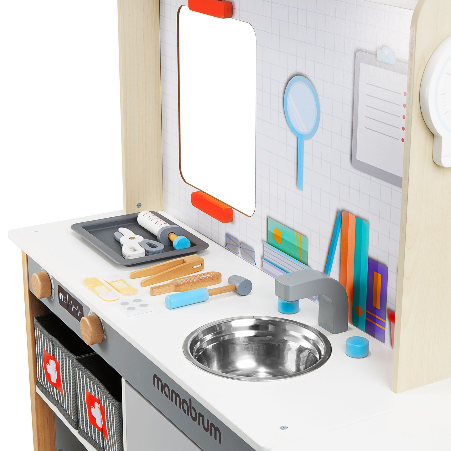 Drevená nemocnica s ordináciou XXL - lekárska súprava s príslušenstvom