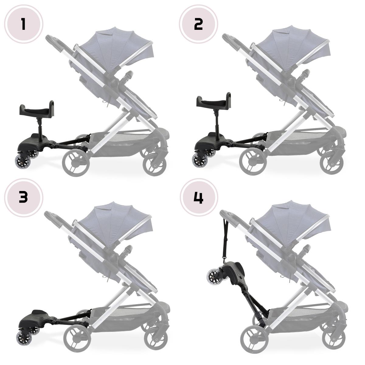 Nadstavec na kočík s nastaviteľným sedadlom a univerzálnym systémom upevnenia - Moby-System BUGGY2GO