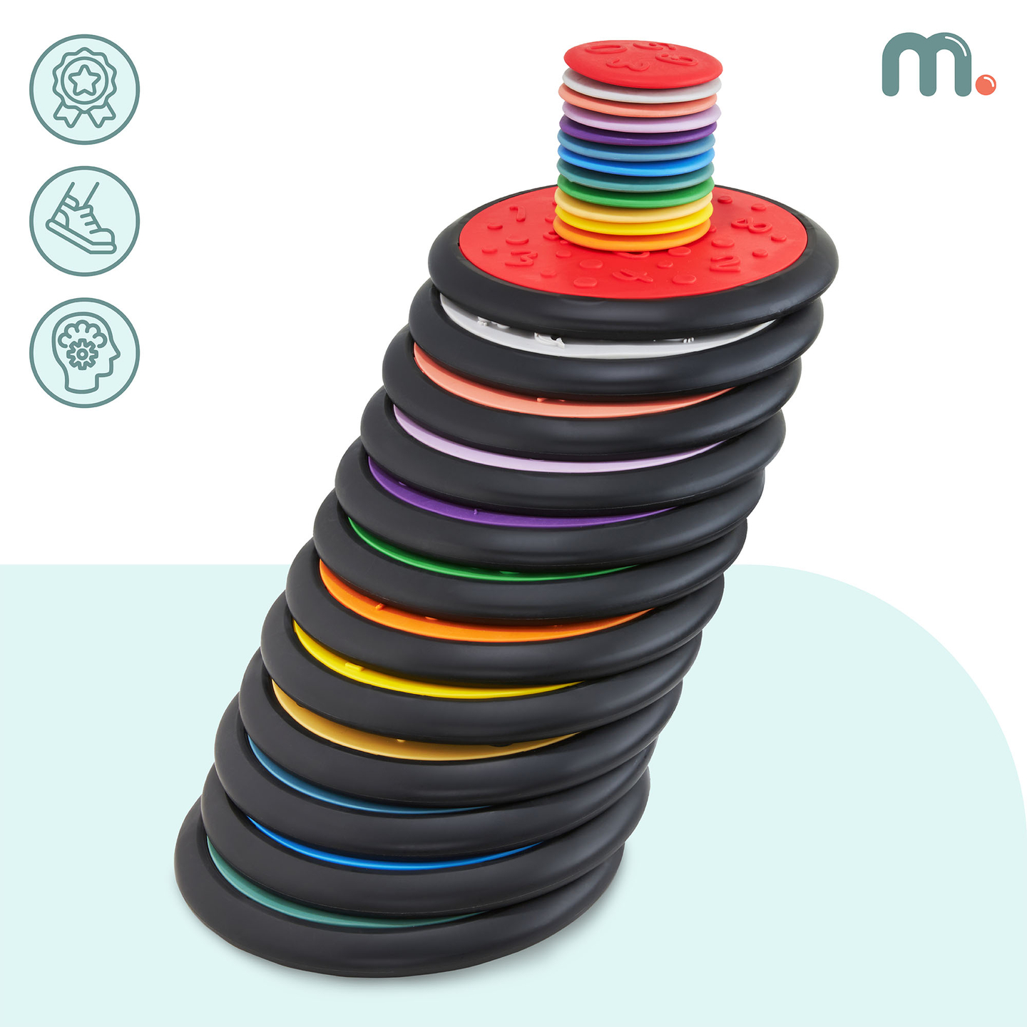 Farebné senzorické disky pre deti - 24 kusov