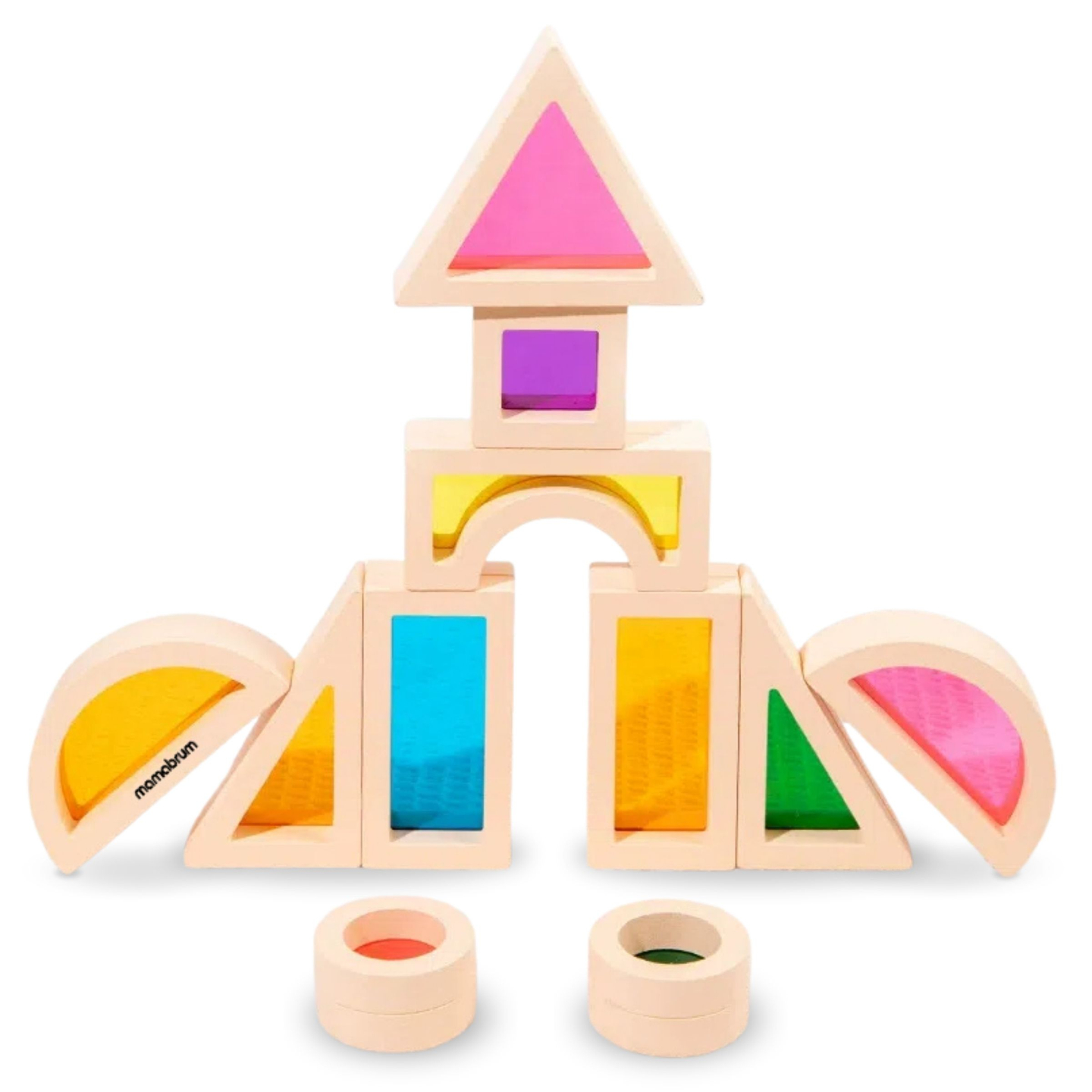 Dúhové drevené kocky - 25 prvkov