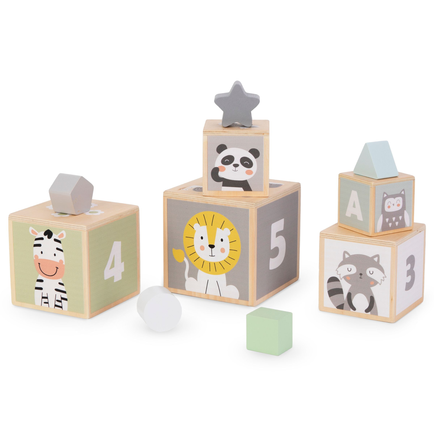 Drevená veža - triedička tvarov čísla abeceda zvieratá