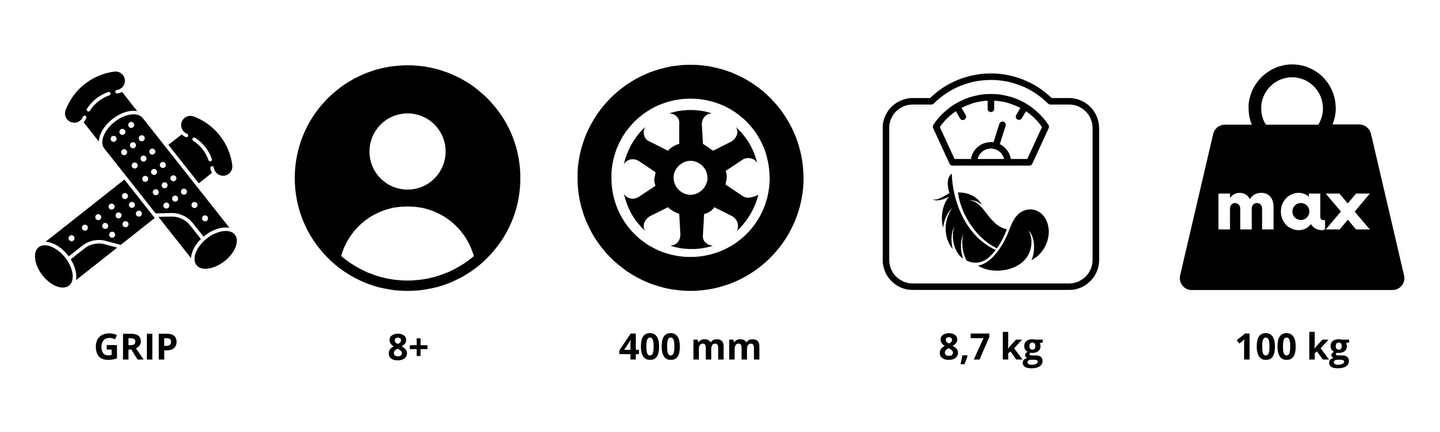 Mestská kolobežka Hypermotion RUNKIE so 16'' (40 cm) nafukovacími kolesami