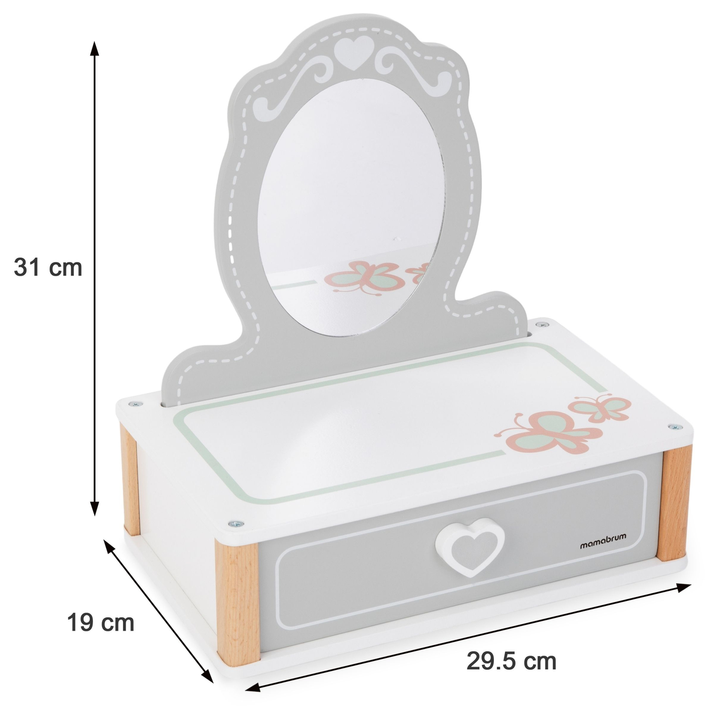 Drevený detský toaletný stolík s príslušenstvom