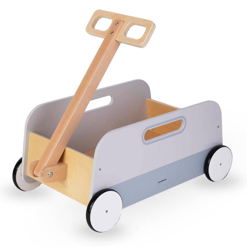 Drevený vozík na hračky - ťahací príves